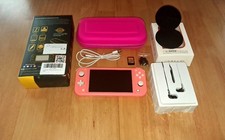 Nintendo Switch Lite Pink Usb cable Earphones Carry Cases Minecraft Game No Box