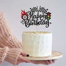 Racing Flags Glitter Cake