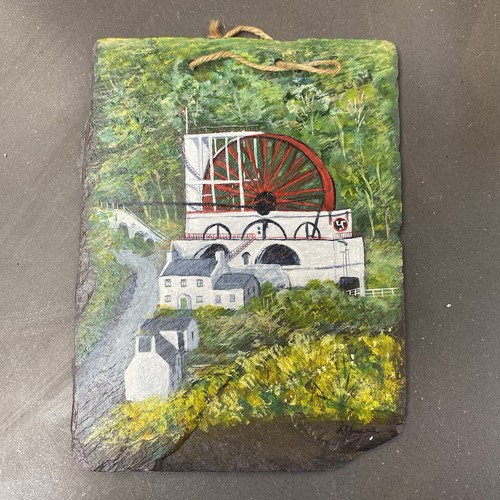 Vintage oil painting - vintage, slate