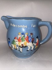 Vintage Embossed Hand Painted Widecombe Fair Milk / Water Jug 10.75cm Approx