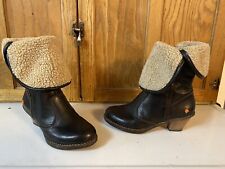 LADIES THE ART COMPANY BLACK LEATHER & FUR LINED ANKLE/KNEE BOOTS UK 4 EU 37