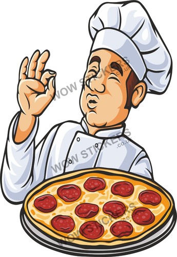 Chef pizza sticker trailer - pizza,