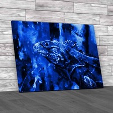 Abstract Stunning Colourful Iguana Lizard Paint Effect Canvas Print Large