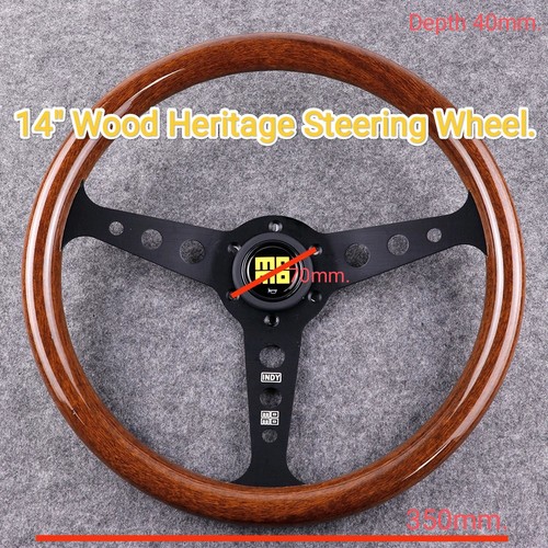 Wood steering wheel - steering, 14"