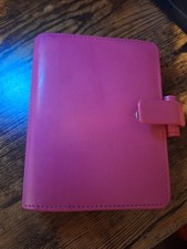 A6 Filofax Pink Leather Wallet. In Very Good Condition. Never Used.