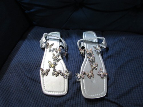 Ladies silver butterfly - silver,