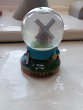Holland Netherlands Snow globe Windmill Lighthouse Yacht Tulips Workers damaged