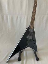 High Quality 6 String V-Shaped Jackson Electric Guitar Black Body, White Binding