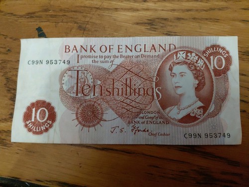 Vintage ten shilling banknote - ten,