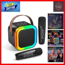 Compact Karaoke Machine with Dual Mics – Perfect for Birthday & Family Parties