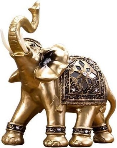 Golden elephant statue - elephant,