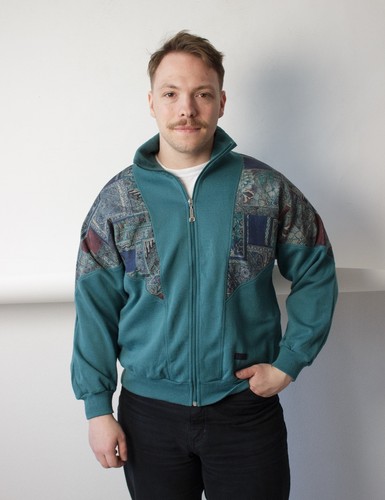 Vintage 90s teal wool blend - wool,