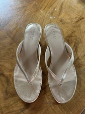 Beautiful Kitten Heel Metallic Gold Leather Sandals - Ralph Lauren UK8