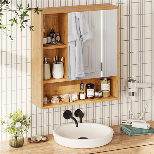 Bathroom bamboo mirror - bathroom,