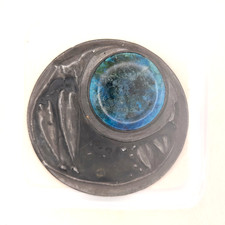 Antique Arts and Crafts Brooch Art Nouveau Pewter Tone Lapel Pin