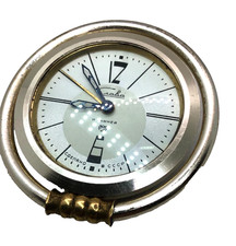 VINTAGE SLAVA USSR Alarm Clock 11 JEWELS SERVICED 1950s Cold War Travel Watch