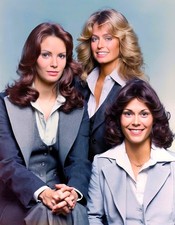 Charlie’s Angels Cast Farrah Fawcett Portrait Photo Poster Art Print Colorized