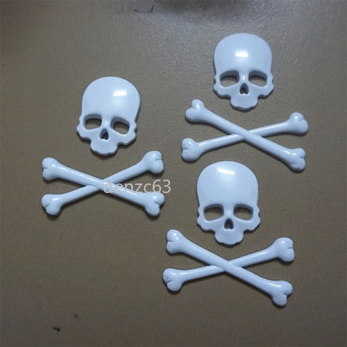 White glossy skull metal - white,