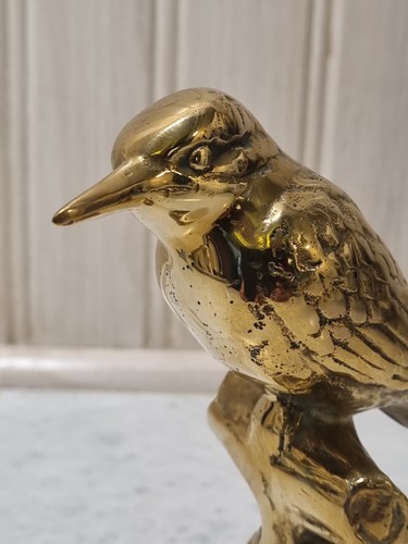 Vintage solid brass kingfisher - vintage,