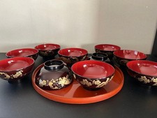Unused Lacquer Soup Bowls Set
