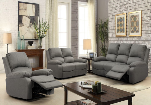 Fabric recliner sofa suite - recliner,