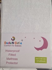 Waterproof Travel Cot Mattress Protector (51 x 85cm) - Fitted, Anti-Allergy Bed