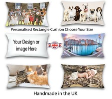 PERSONALISED OBLONG PILLOW RECTANGLE PHOTO CUSHION, BOUDOIR CUSHION