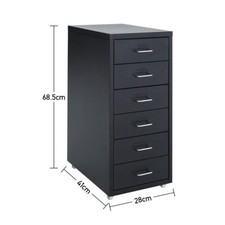 White/Black/Red Filing Cabinet