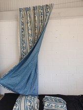 Blue/lemon/grey interlined