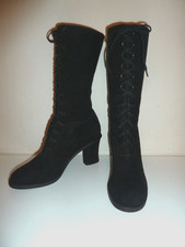DKNY Black Suede Lace up 3/4