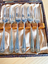 Vintage EPNS Cake Forks Boxed