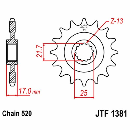 Sprocket z15 520 - z15, for