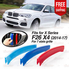 Fits BMW X4 F26 Year 2014-2017 Kidney Grille M Sport 3 Colour Cover Stripe Clips