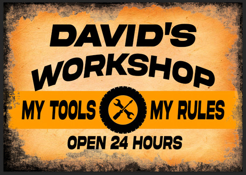 Custom workshop sign metal - sign,