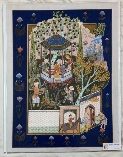 Hand painted mughal garden - mughal,