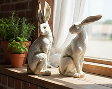 Resin large hare two designs - large,