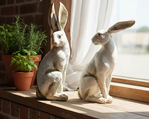 Resin large hare two - hare,