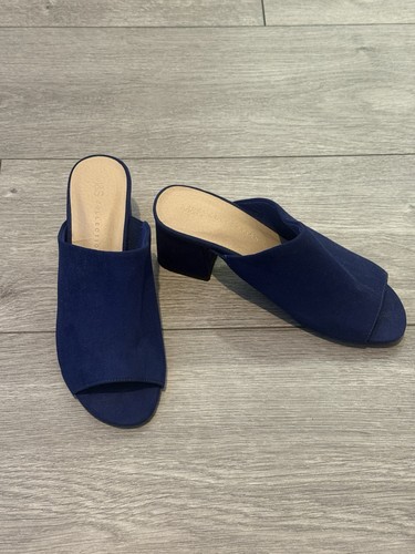 Navy suede mules size 3 - navy,