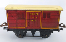 O Gauge HORNBY SERIES No. 0 L.M.S. Fish Van no. 7674 - Coach Red  c1937