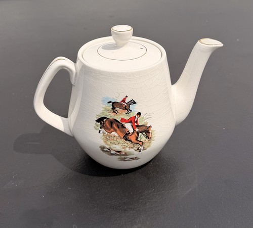 Tally ceramic teapot with - tally-ho',