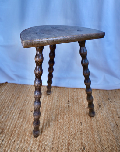 French bobbin leg wooden stool - french,