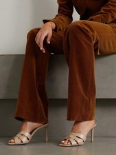 Saint Laurent YSL Classic Tribute Mules In Beige Size 37.5