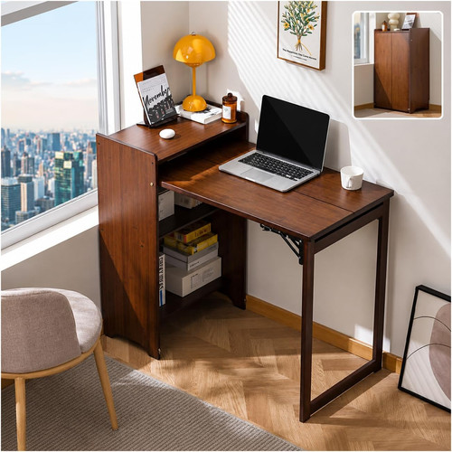 Bamboo folding desk - desk, with