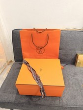 Authentic Hermes Empty Large Gift Box And Shopping Bag With Tissue And Ribbon