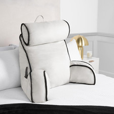 OHS Piped Edge Reading Pillow with Head Rest Super Soft Back Support Bed