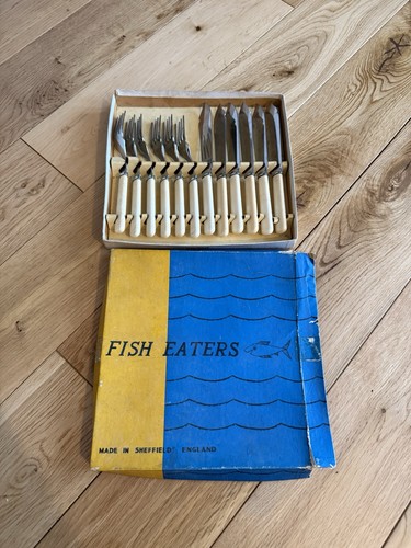 Antique fish cutlery set - cutlery,