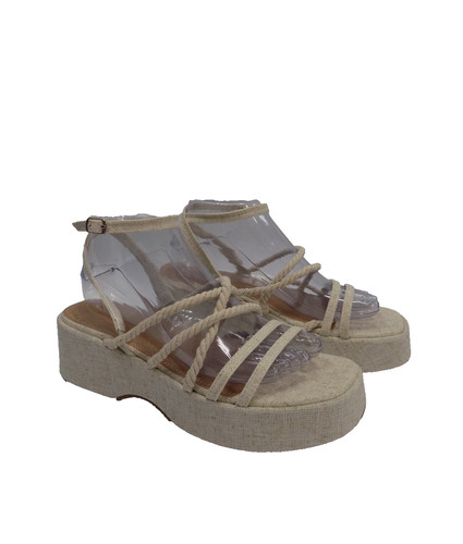 Flatform sandals strappy beige - sandals,