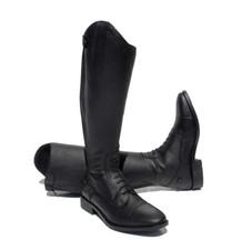 Rhinegold Extra Short Luxus Black Leather Riding Boots Women's - 4 Calf Widths