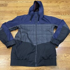 O'Neill Escape Series Mens Large Hooded Winter Jacket Black Gray Ski Snowboard