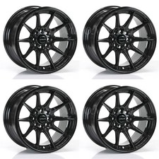 ULTRALITE UL11 15" x 8 ET0 4x100 4x108 CONCAVE GLOSS BLACK ALLOY WHEELS Y3519